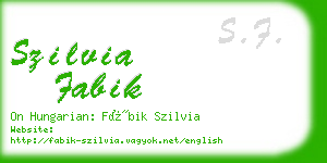 szilvia fabik business card